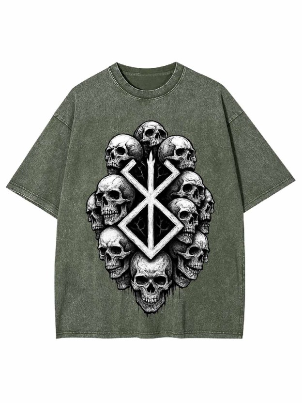 SKULL EMBLEM WASHED TSHIRT