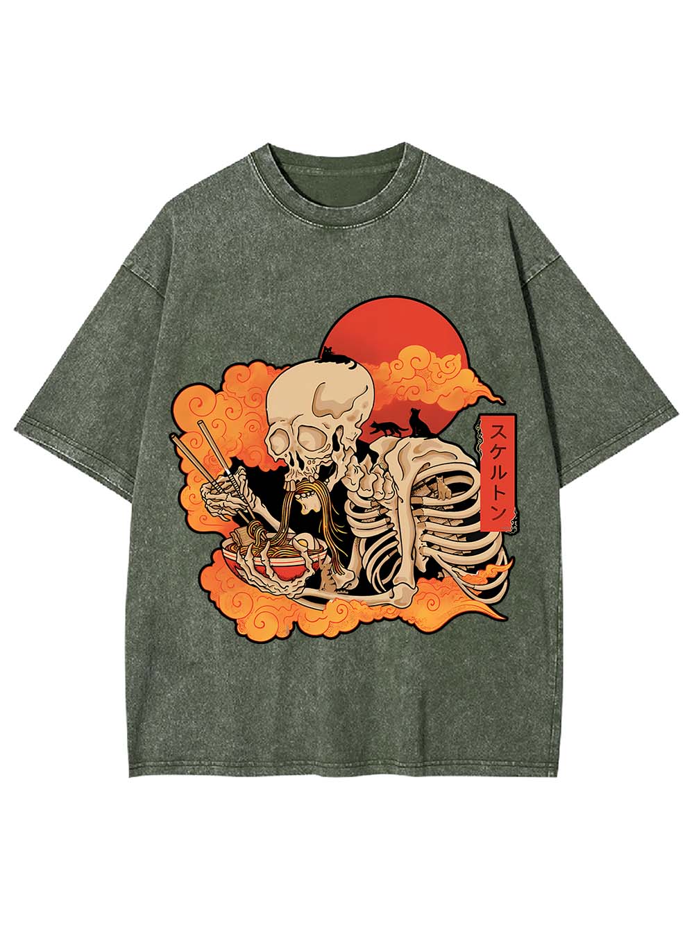 Ramen Skeleton Washed Tshirt