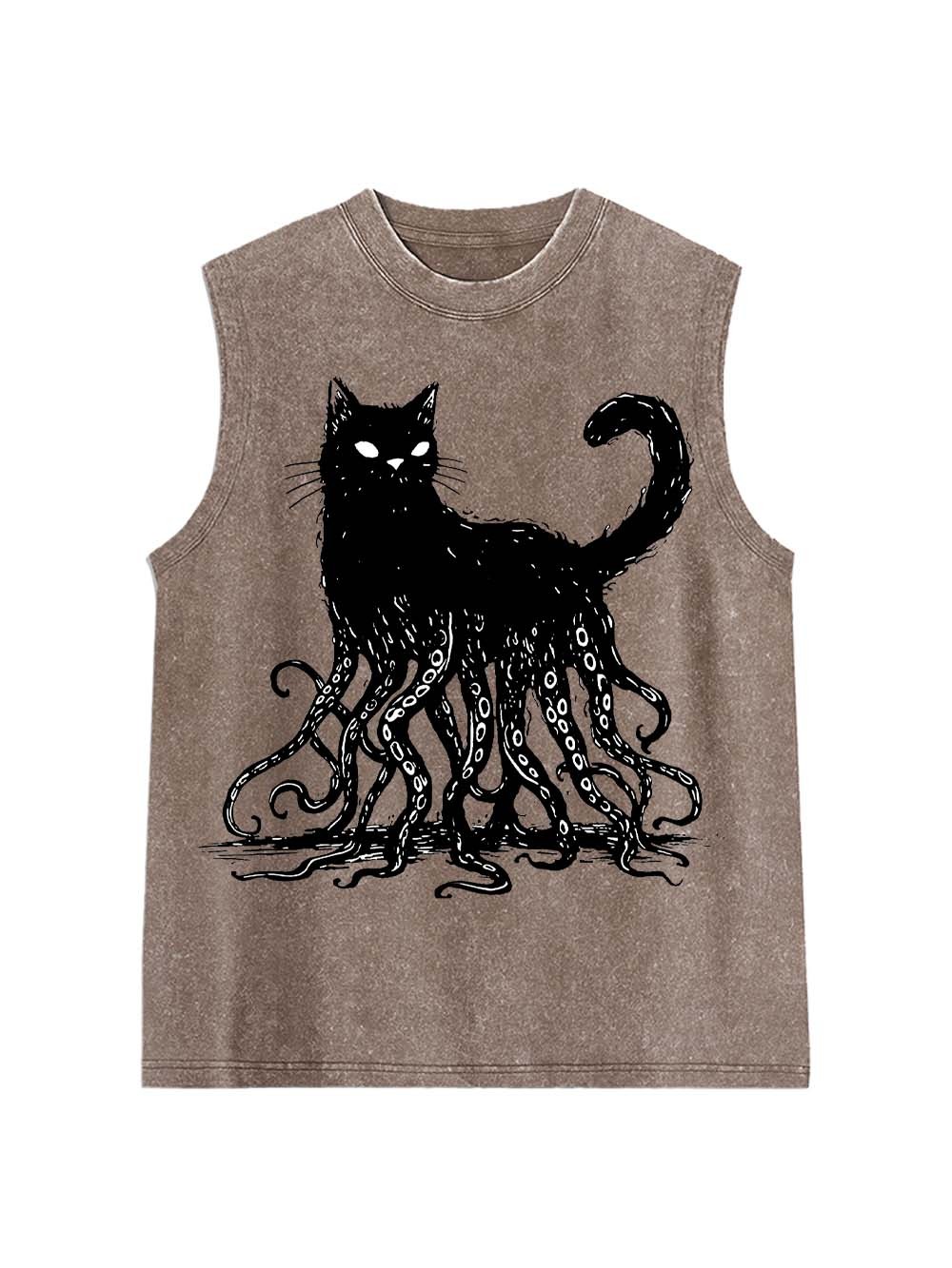 Octopus Tentacle Cat Washed Tank Top