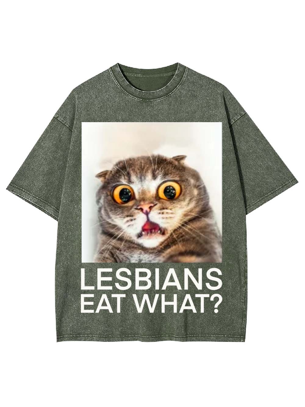 LESBIANS EAT WHAT? WASHED TSHIRT