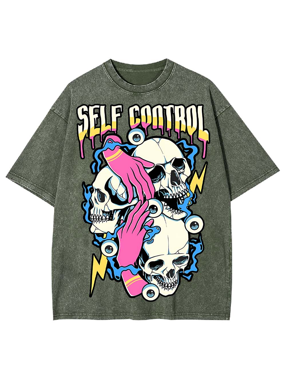 SELF CONTROL CHAOS WASHED TSHIRT