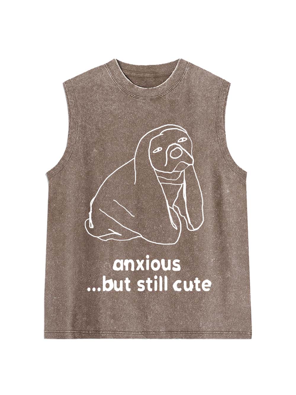 Anxious but Cute Washed Tank Top