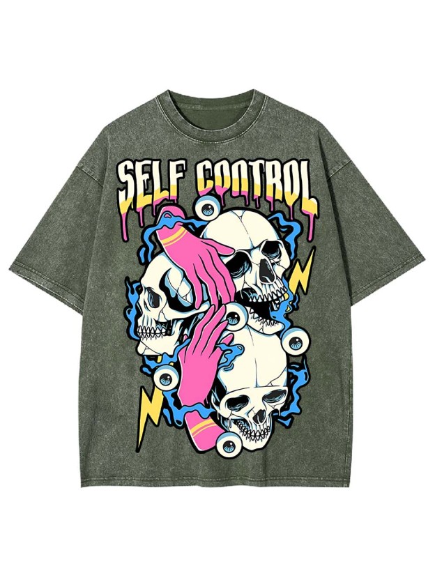 SELF CONTROL CHAOS WASHED TSHIRT