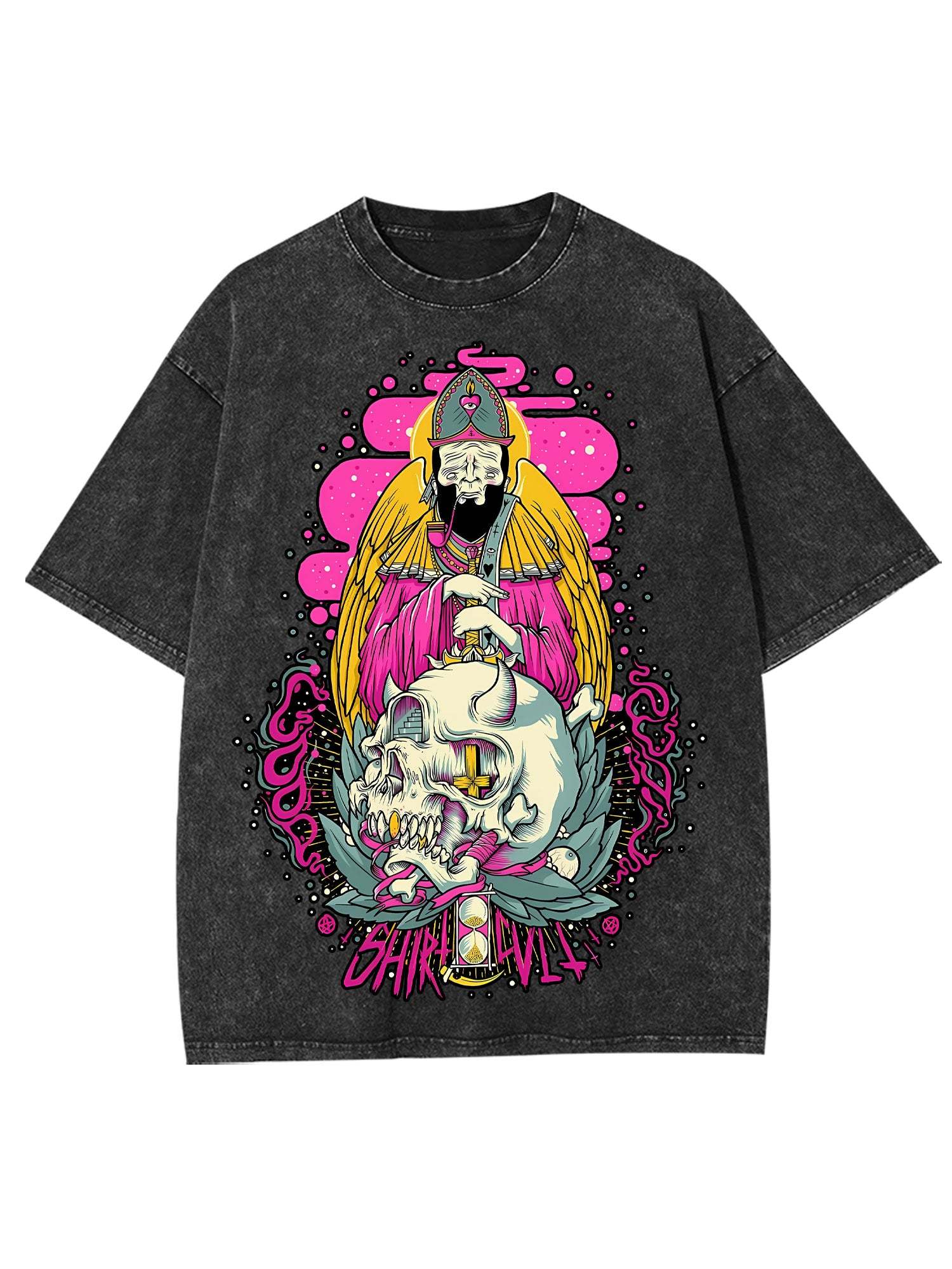 Saint Of Darkness Washed Tshirt-ClassyOutlaw Sale