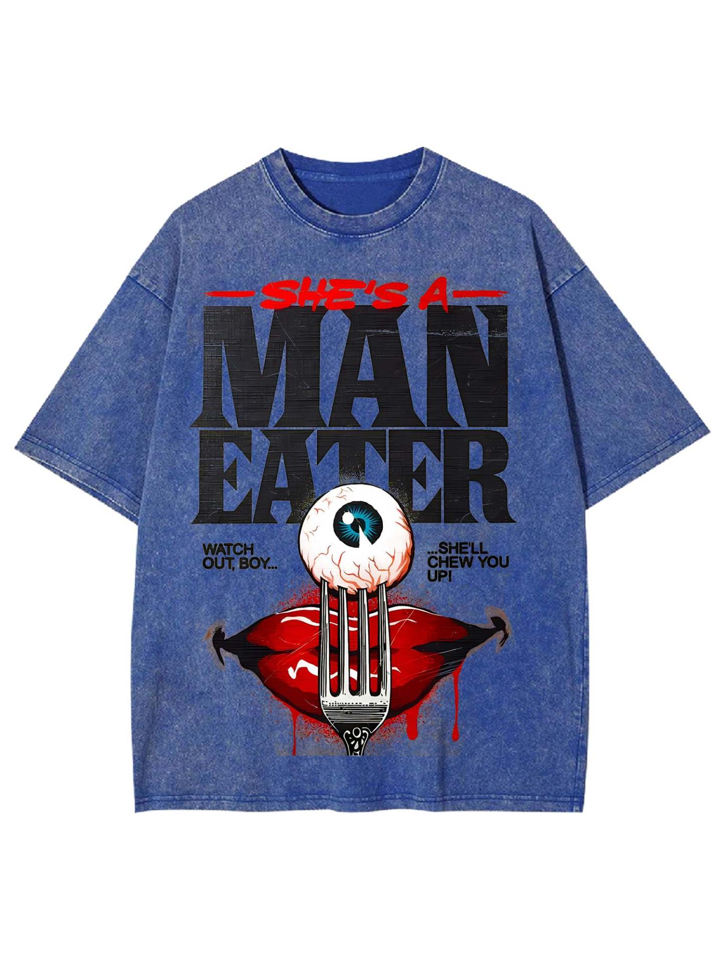 She's A Man Eater Washed Tshirt