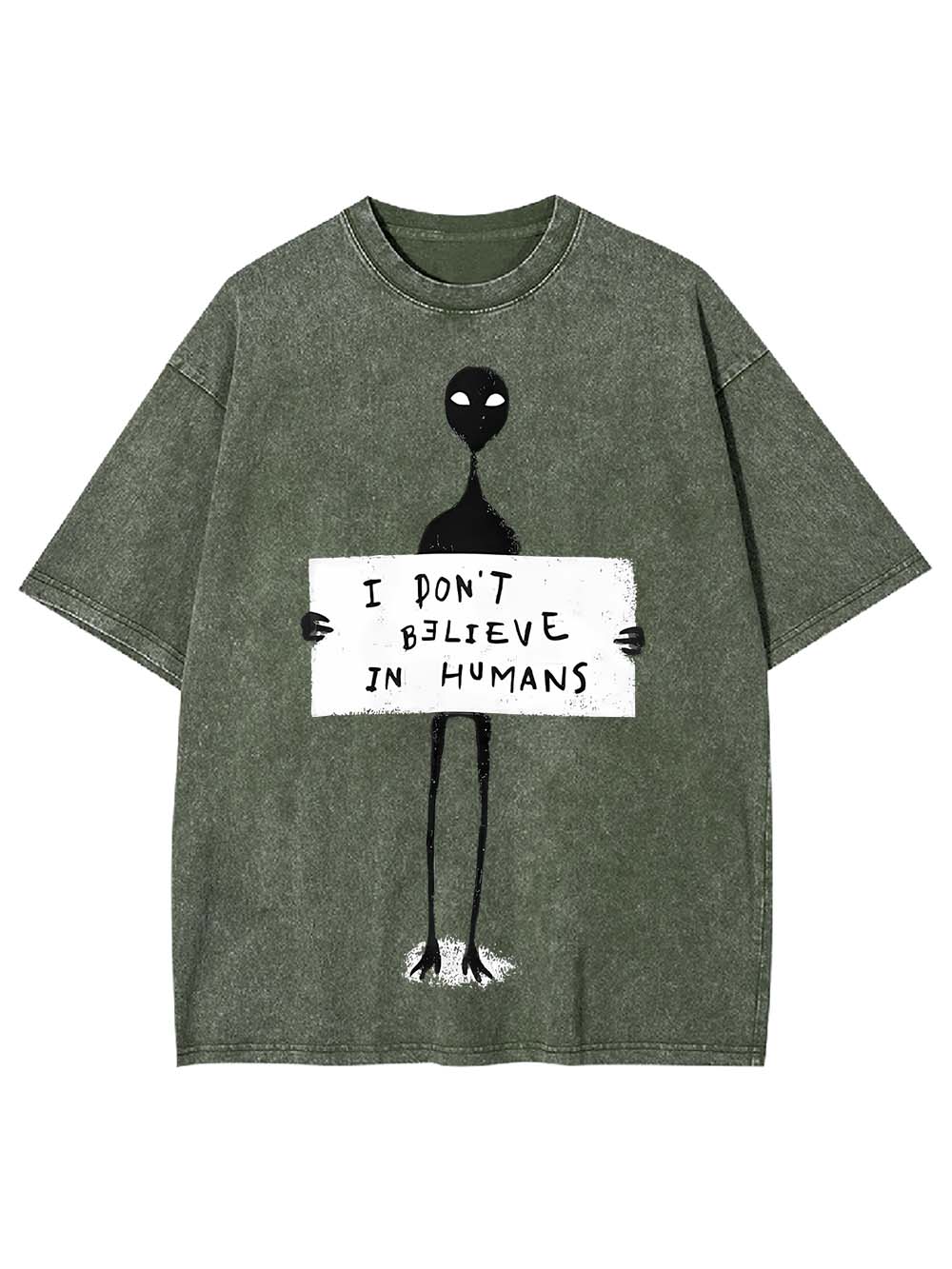 I DON'T BELIEVE IN HUMANS WASHED TSHIRT