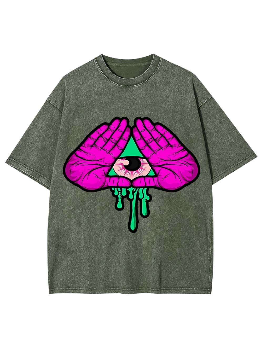 VISION OF THE ALL-SEEING WASHED TSHIRT-ClassyOutlaw Sale