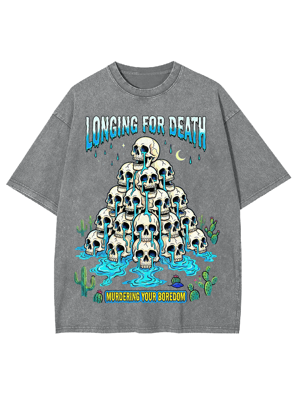 Longing for death Murdering your boredom Washed Tshirt