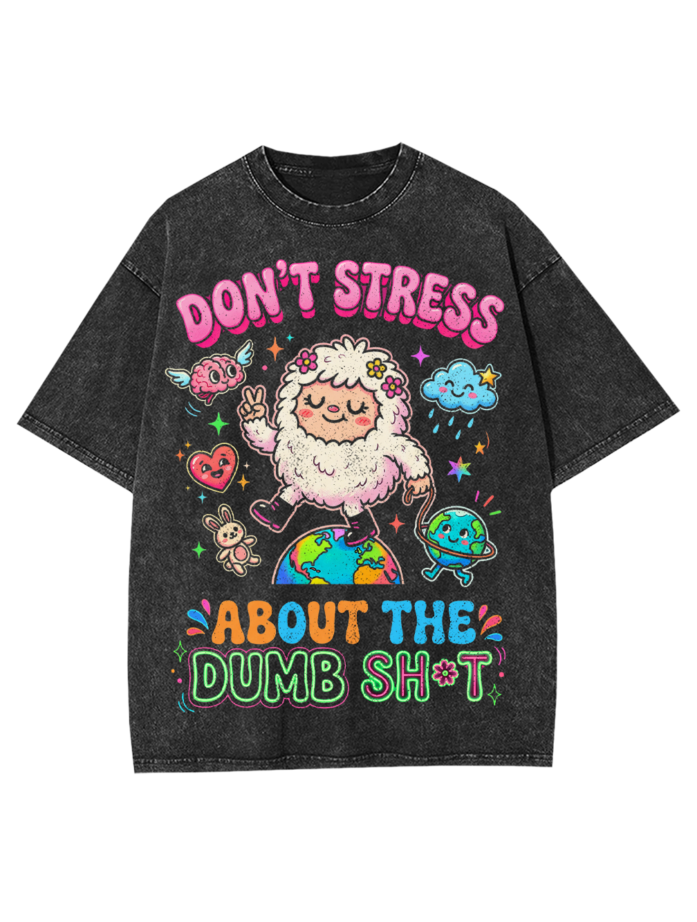 Don't Stress Washed Tshirt-ClassyOutlaw Sale