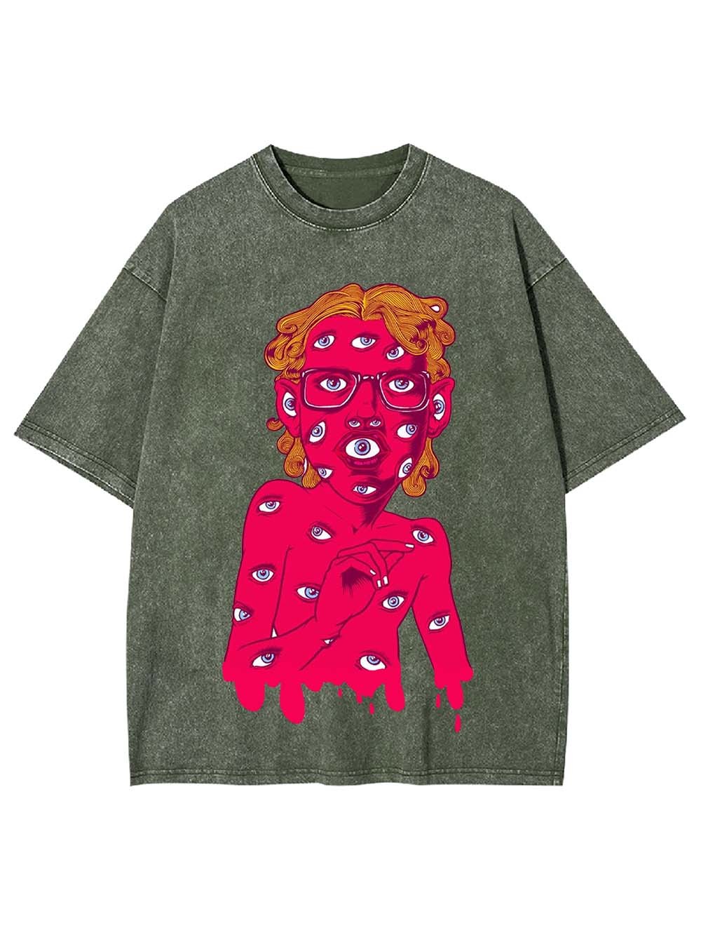 EYE-COVERED ENIGMA WASHED TSHIRT