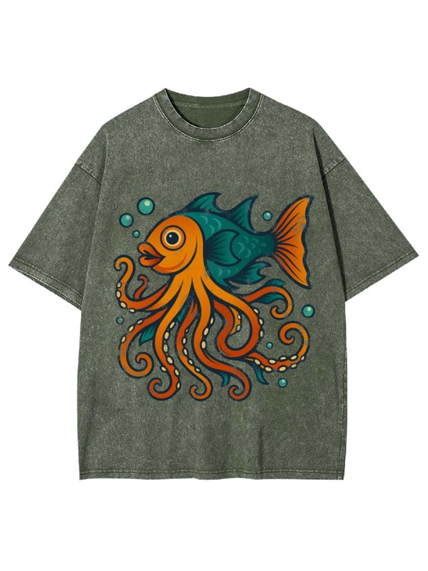 Octo-Fish Hybrid Washed Tshirt