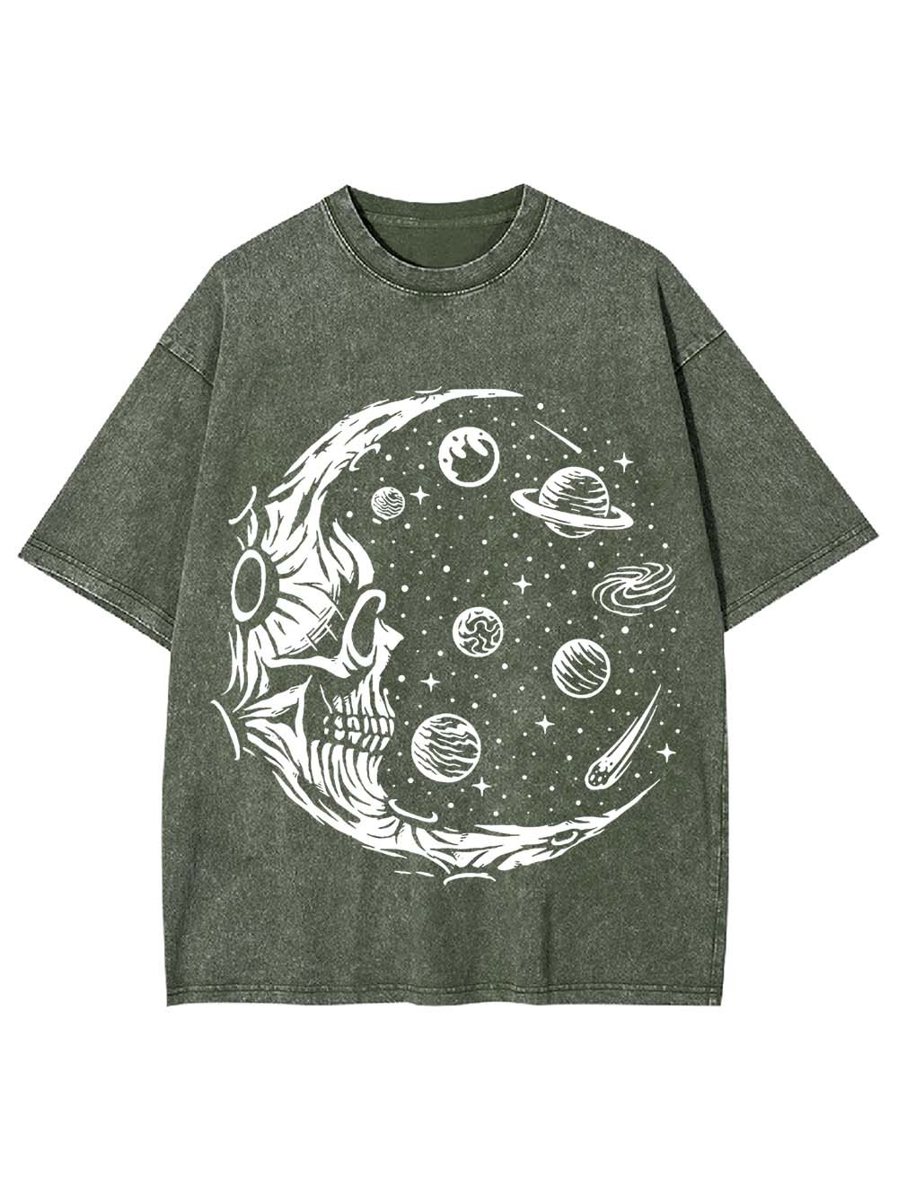 COSMIC SKULL MOON WASHED TSHIRT