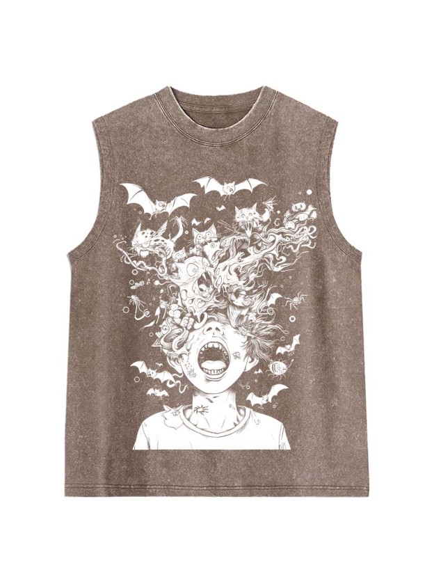 Chaotic Nightmare Washed Tank Top