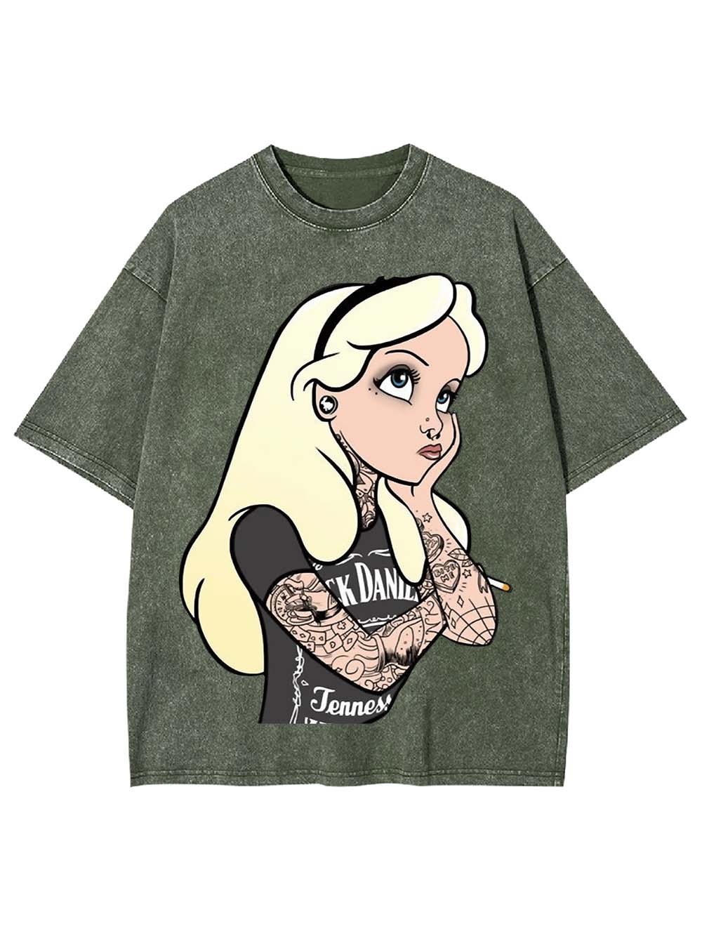 Tattooed Girl Washed Tshirt