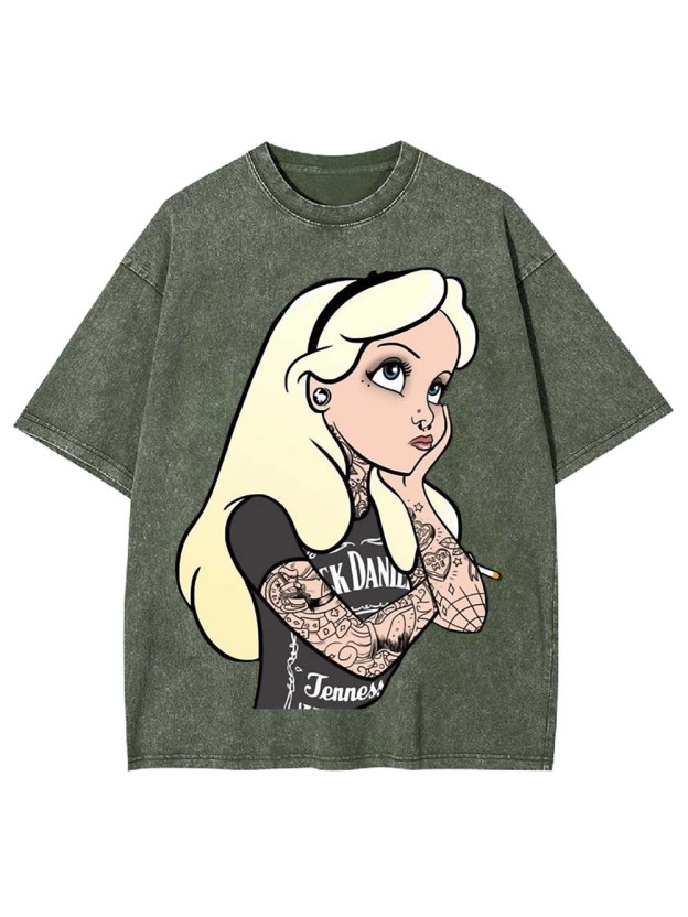 Tattooed Girl Washed Tshirt