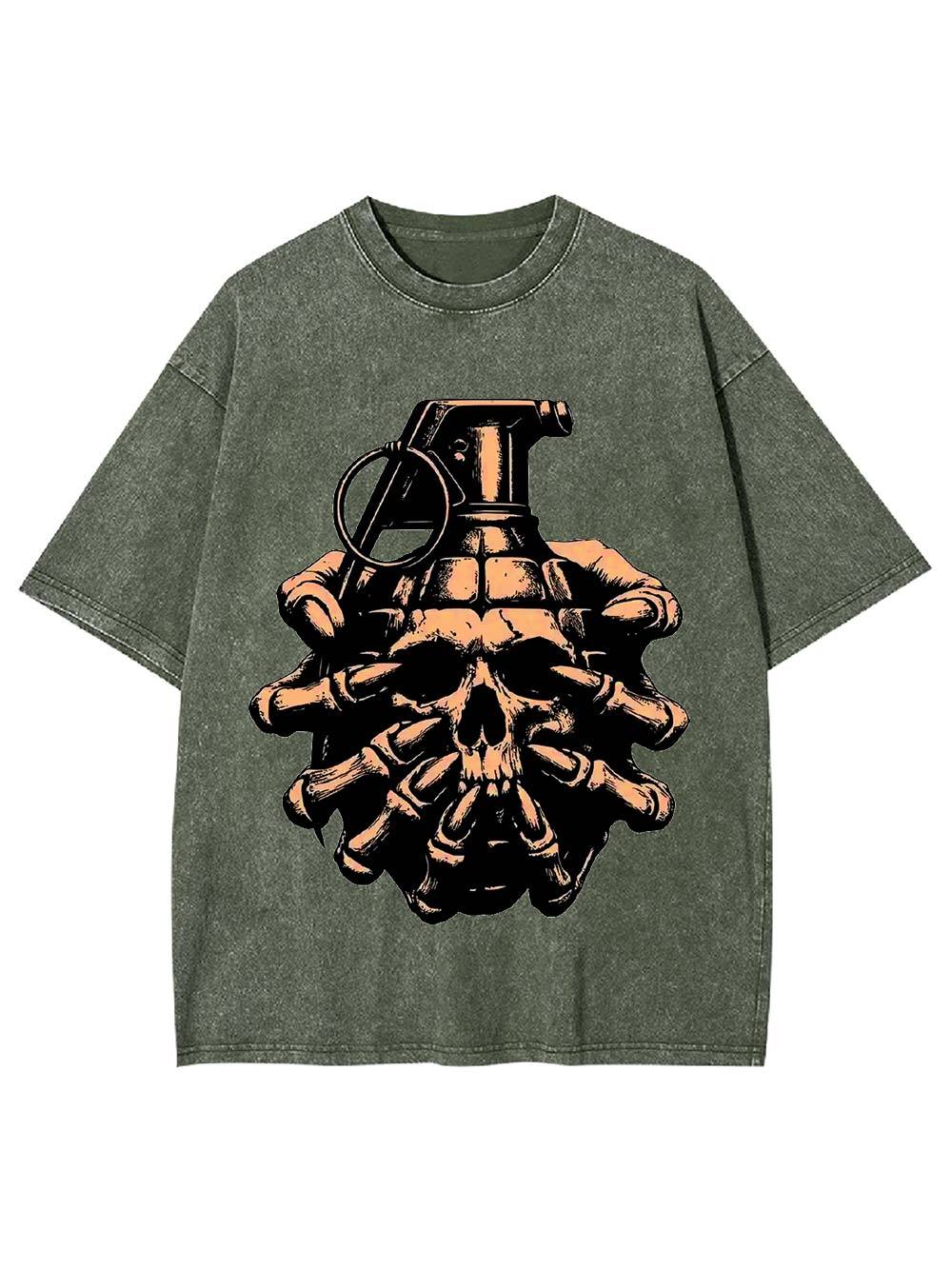 Skull Grenade Washed Tshirt