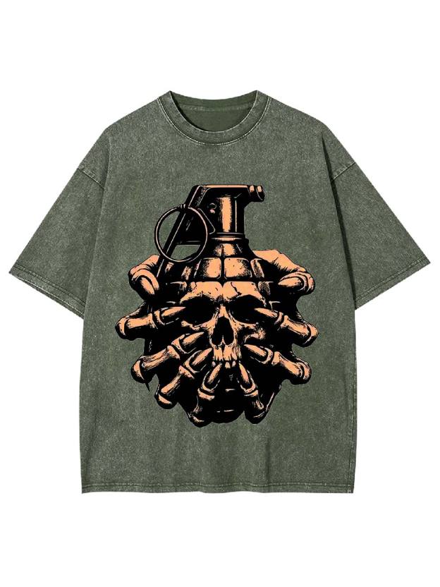 Skull Grenade Washed Tshirt