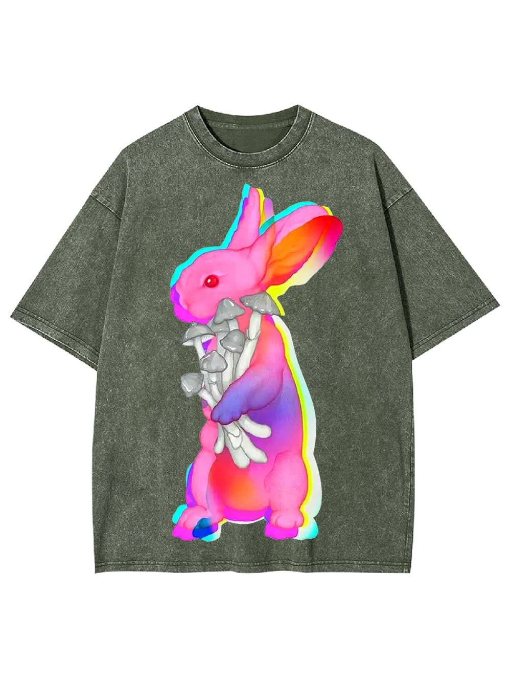 Psychedelic Bunny Washed Tshirt