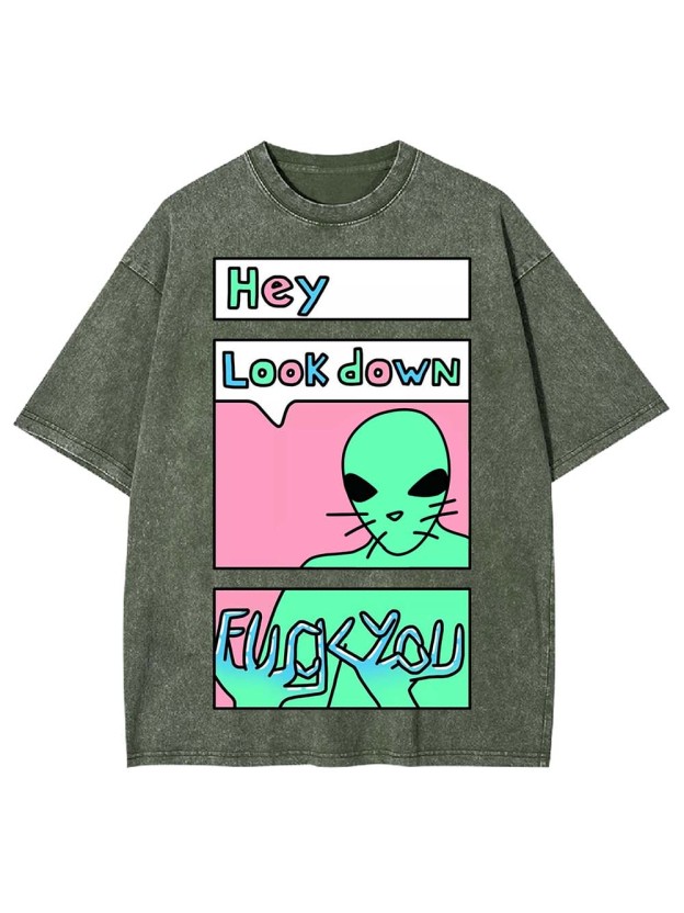 HEY LOOK DOWN WASHED TSHIRT