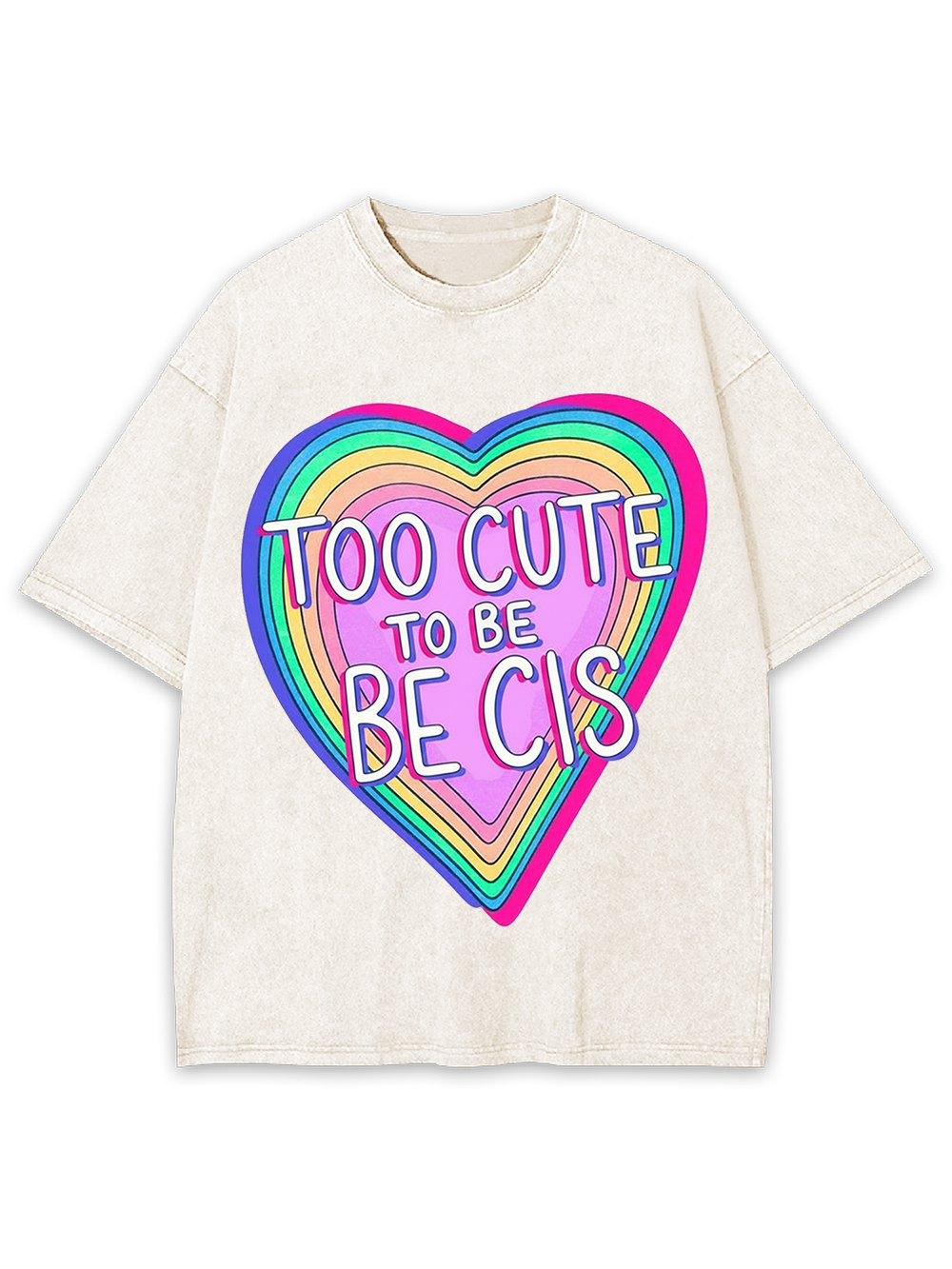 TOO CUTE To BE BE CIS Washed Tshirt