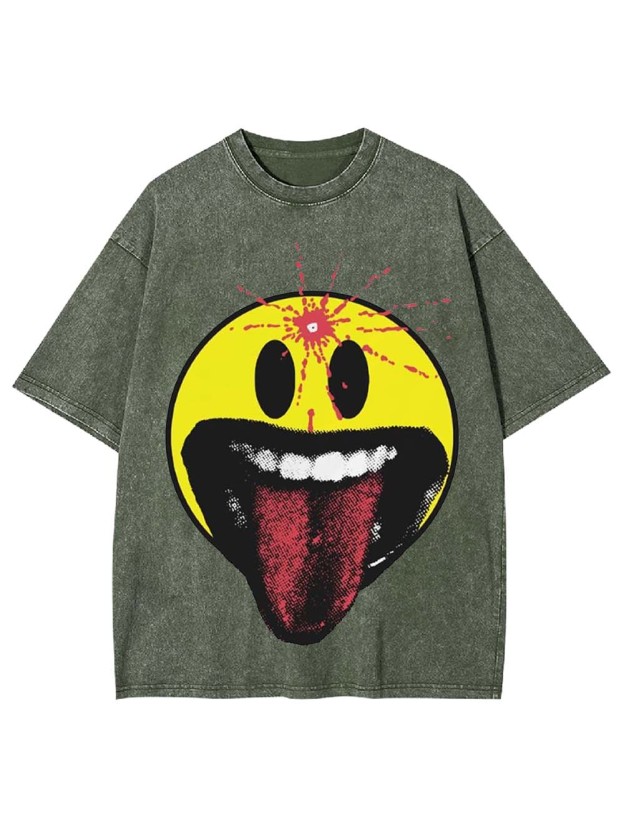 Smiley Madness Washed Tshirt