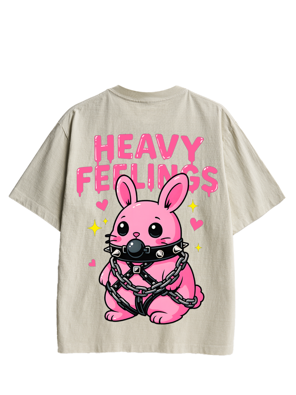 HEAVY FEELINGS Double Sided Print Washed TShirt