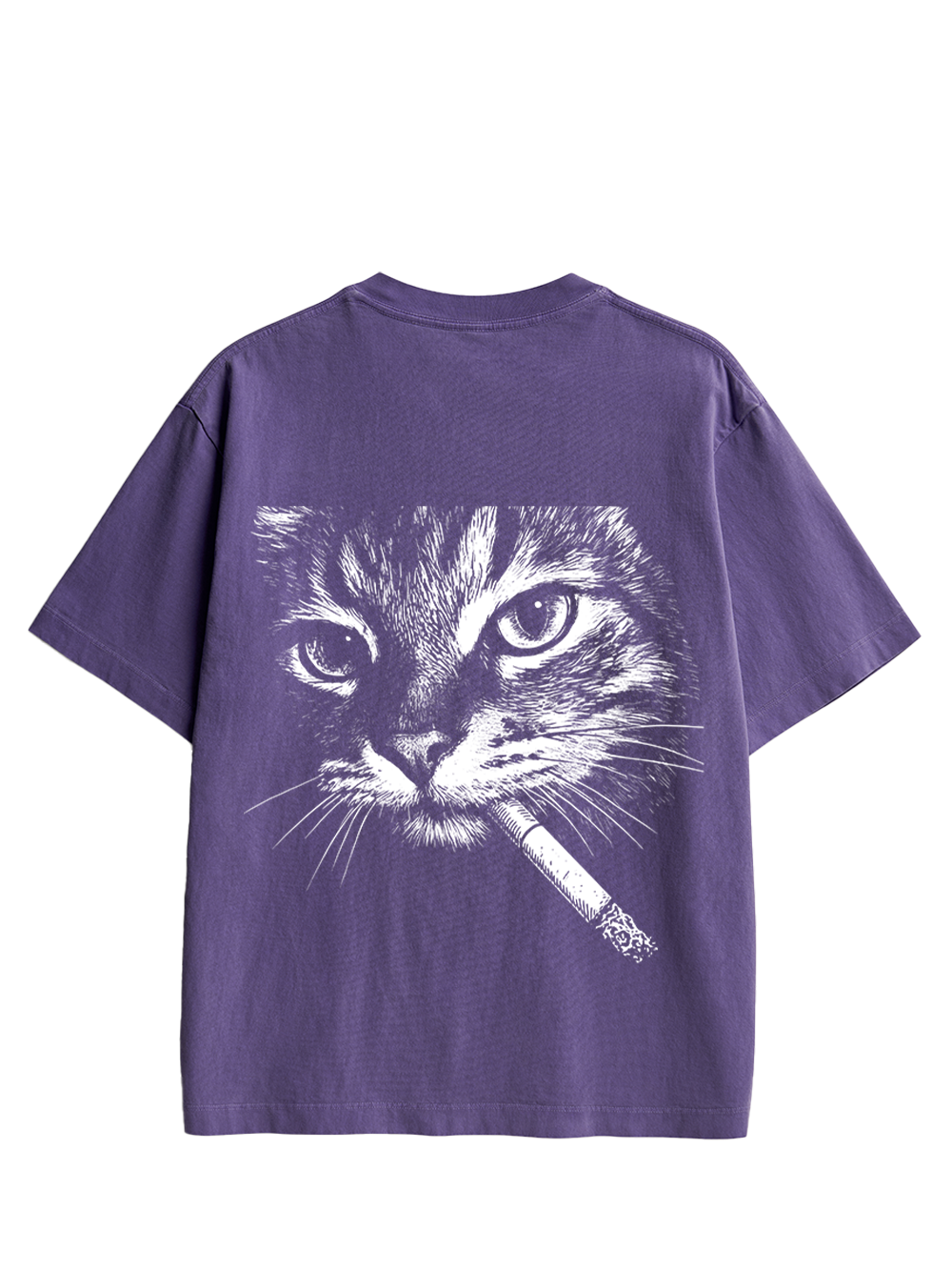Sad Cat Energy Double Sided Print Washed TShirt