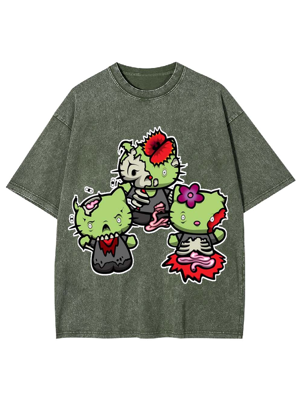Zombie Kitties Washed Tshirt