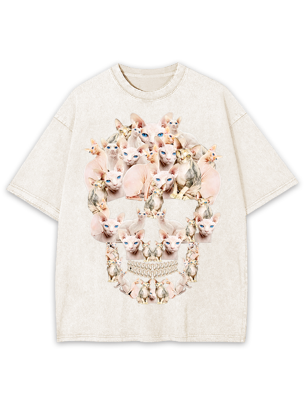 Feline Skull Society Washed Tshirt