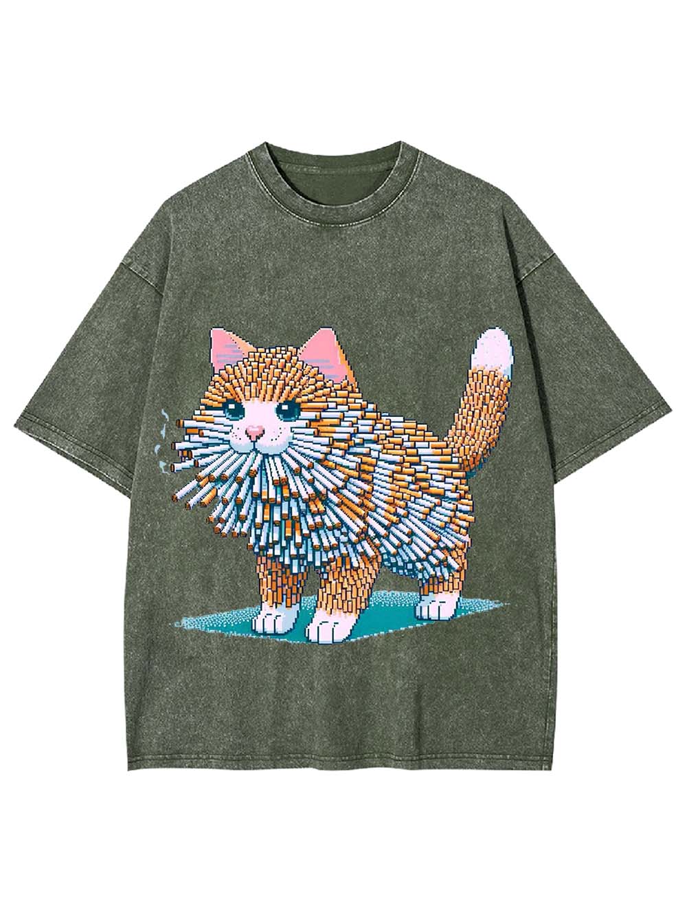 Cigarette Cat Washed Tshirt