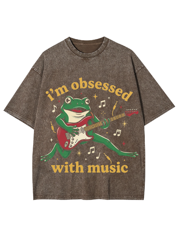I’m obsessed with music Washed Tshirt