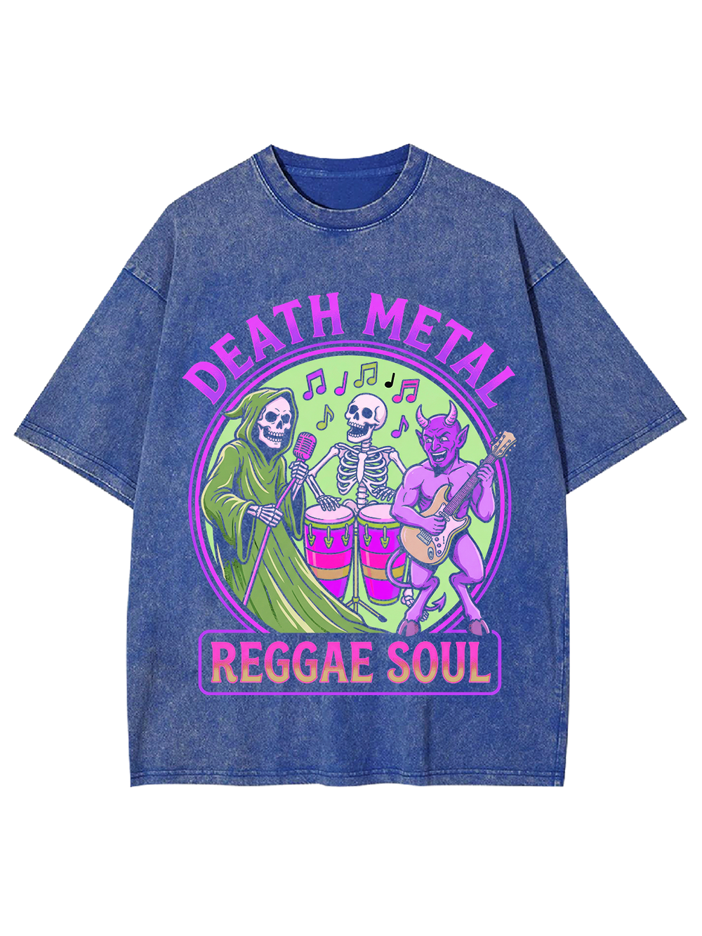 Skull Jam Session Washed Tshirt