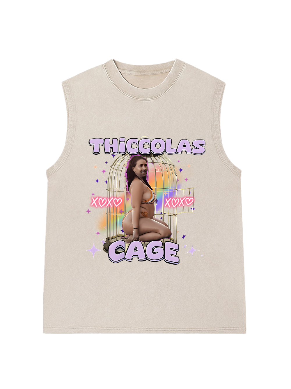 Thiccolas Cage Washed Tank Top