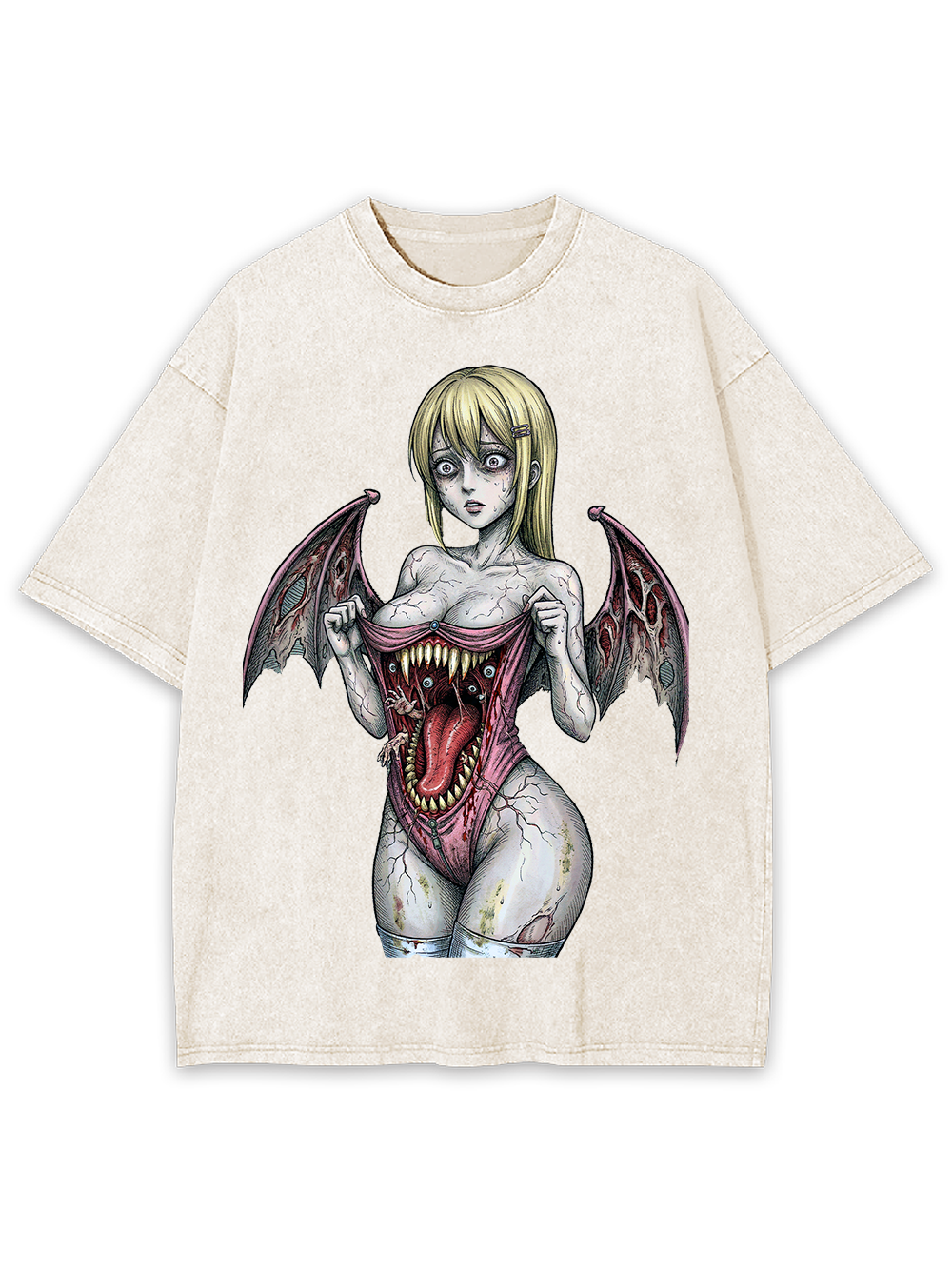 Bat Wings & Bite Washed Tshirt