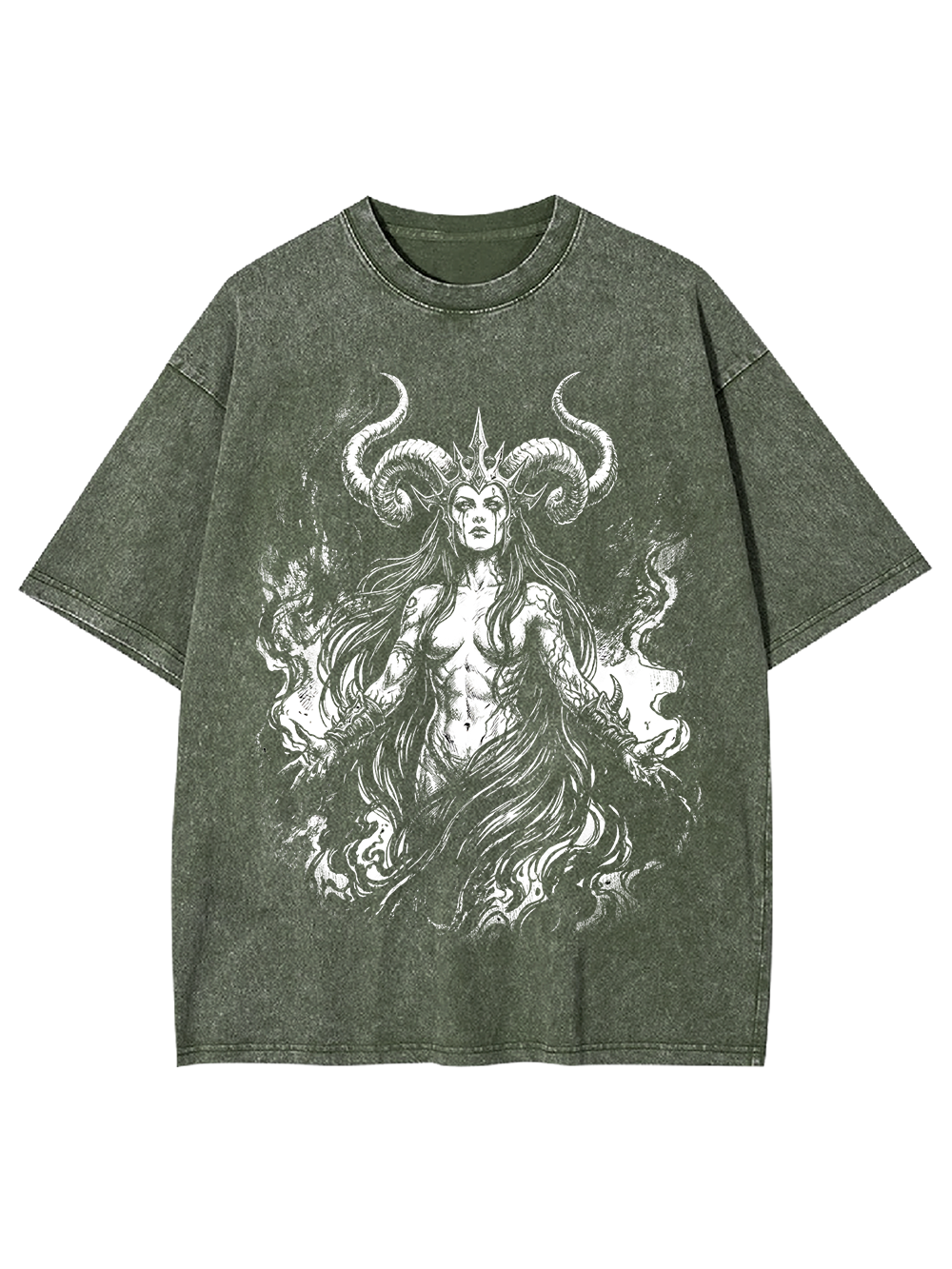 Flamebound Witch – Occult Washed Tshirt