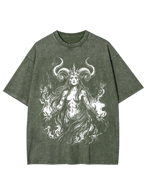 Flamebound Witch – Occult Washed Tshirt