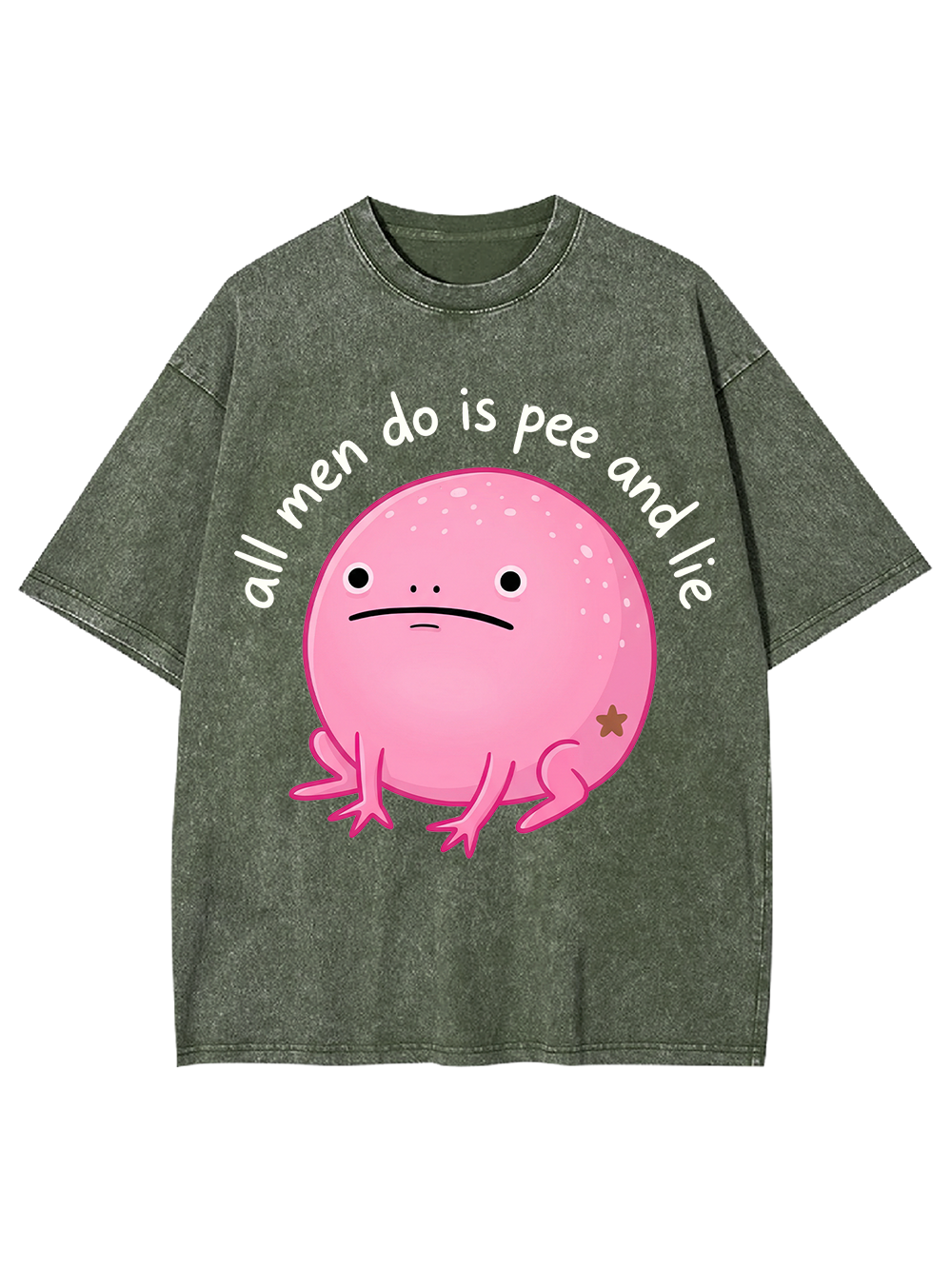 All men do is pee and lie Washed Tshirt