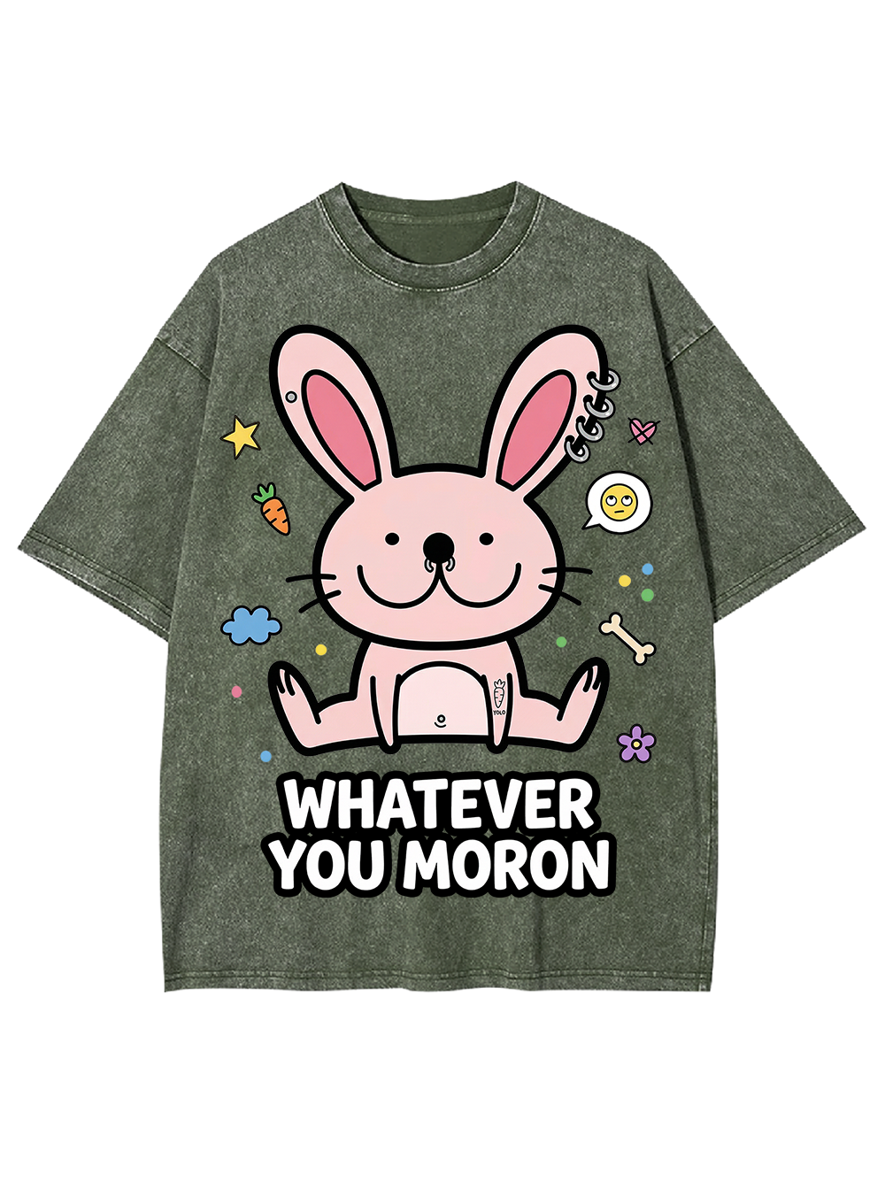 WHATEVER YOU MORON Washed Tshirt
