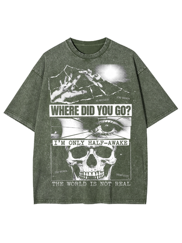 THE WORLD IS NOT REAL Washed Tshirt