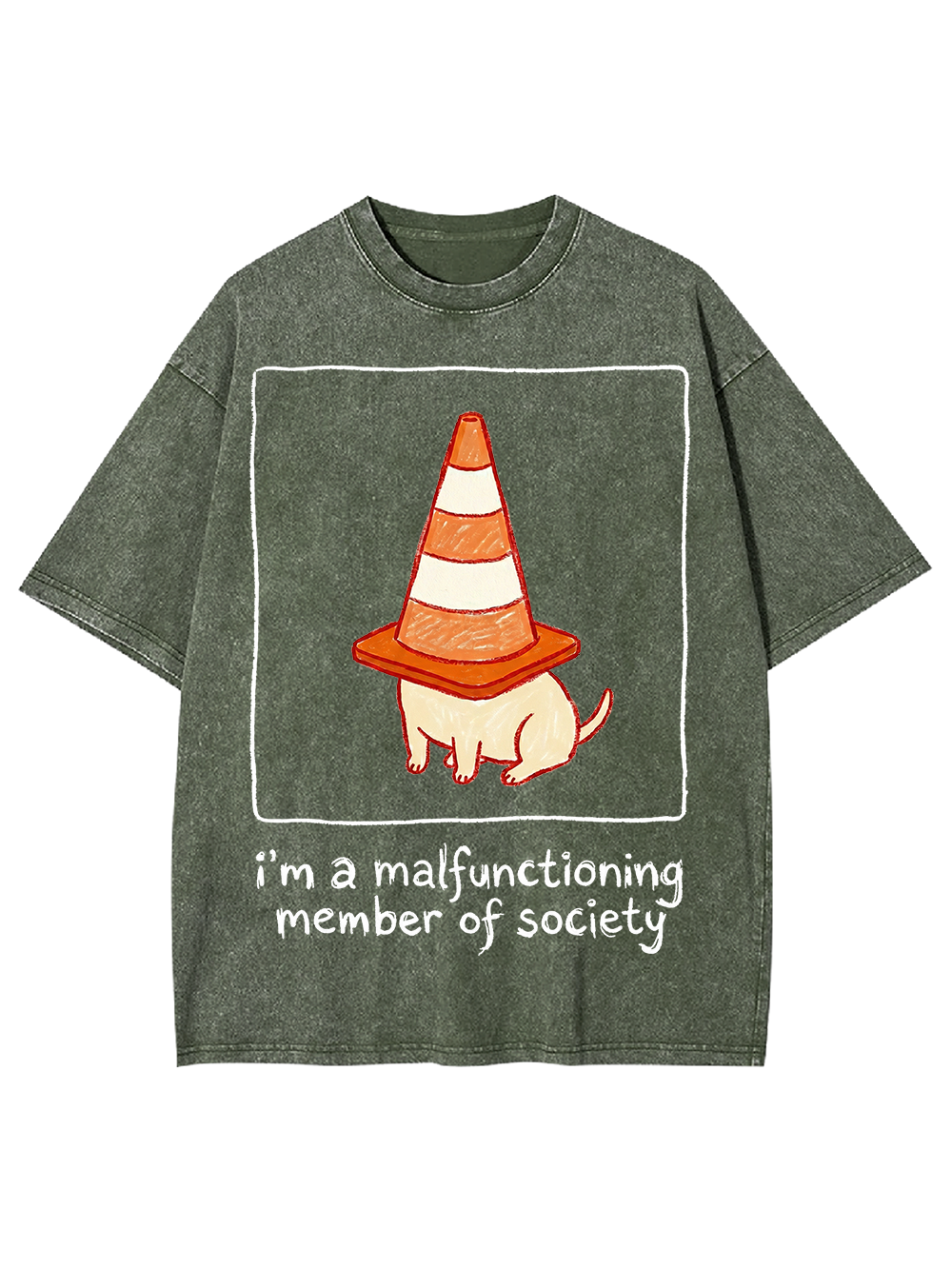 i’m a malfunctioning member of society Washed Tshirt