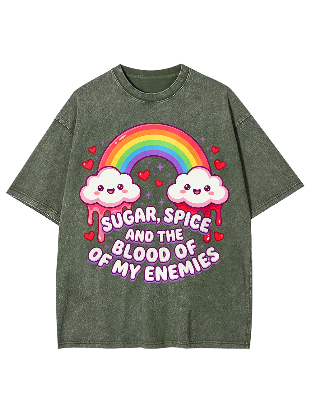 SUGAR, SPICE AND THE BLOOD OF MY ENEMIES Washed Tshirt