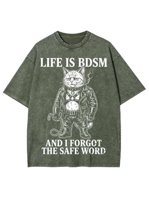 LIFE IS BDSM AND I FORGOT THE SAFE WORD Washed Tshirt