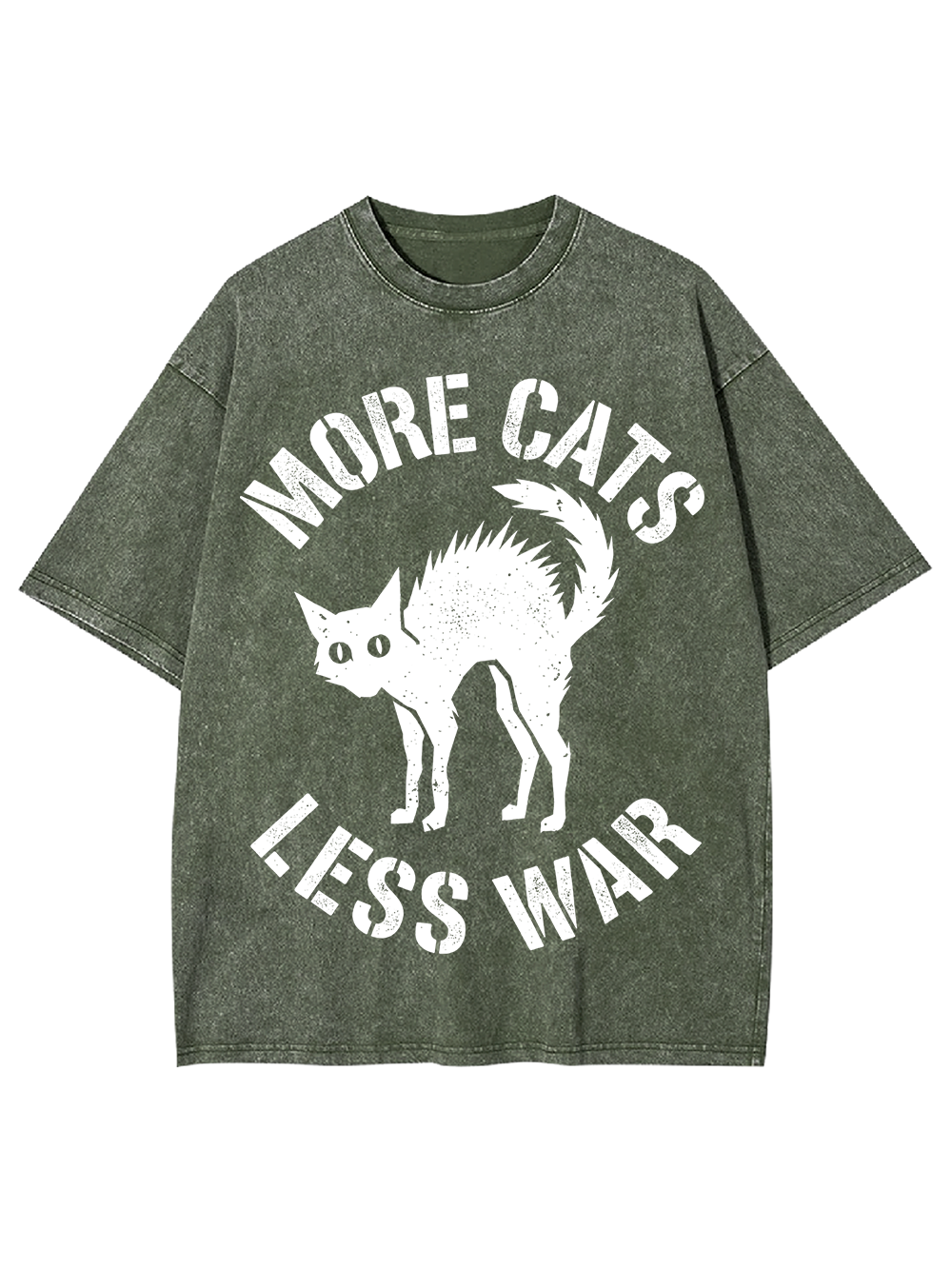 MORE CATS LESS WAR Washed Tshirt
