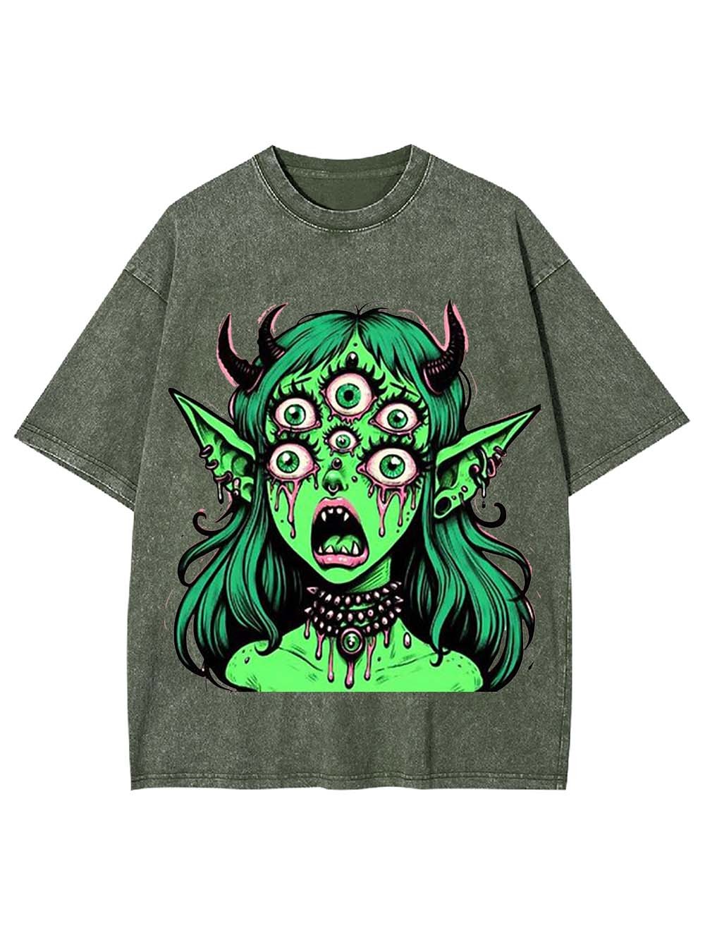 Multi-Eyed Demoness Washed Tshirt