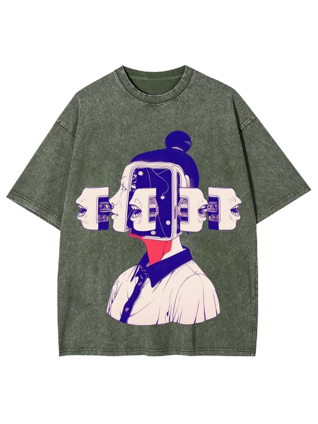 FRAGMENTED VOICES OF THE MIND WASHED TSHIRT