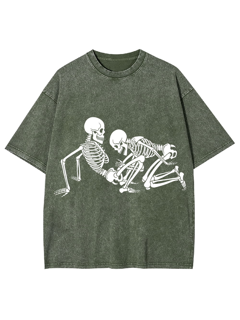 Bone Play Retro Grunge Skeleton Washed Tshirt