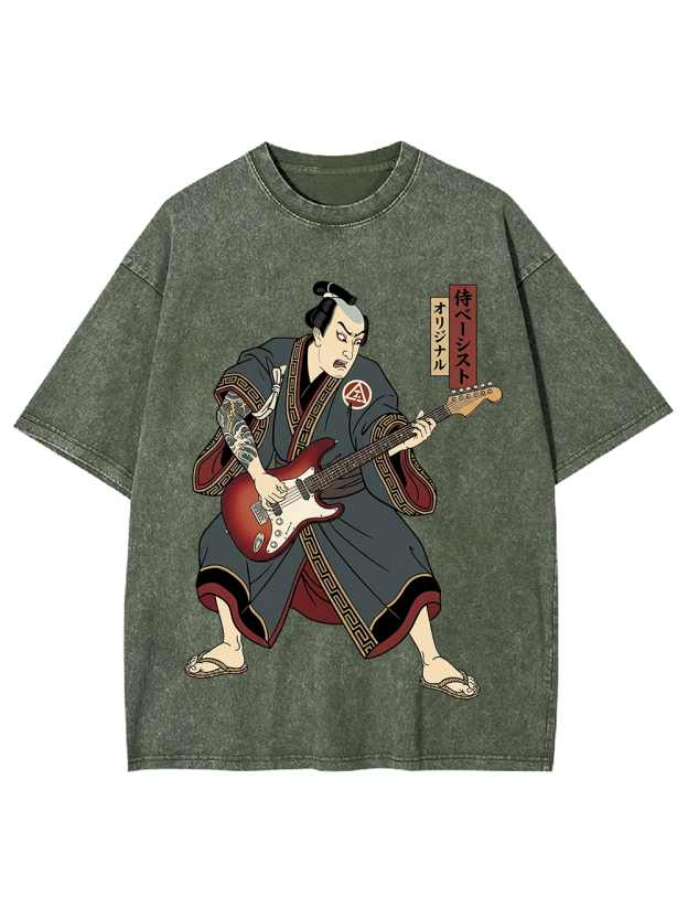 Samurai Rocker Japanese Ukiyo-e Washed Tshirt