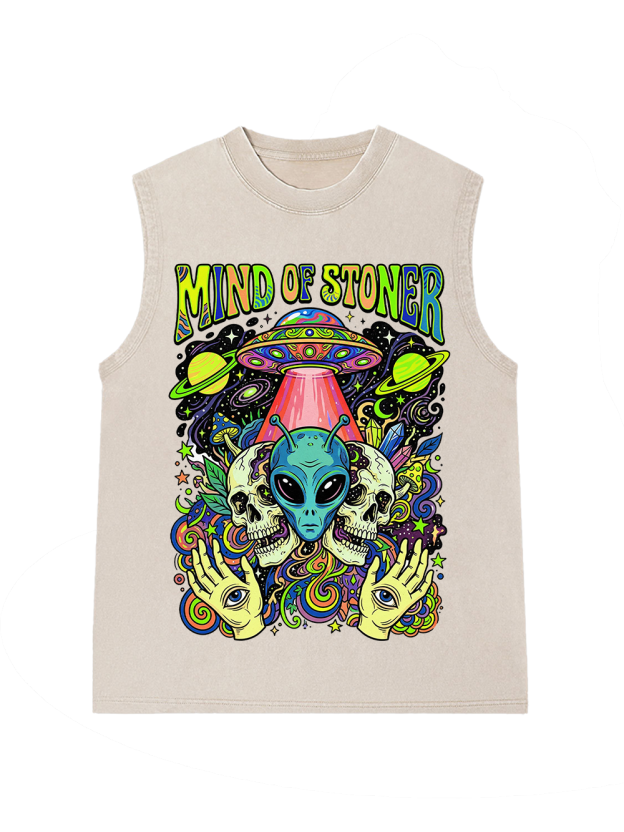 MIND OF STONER Washed Tank Top
