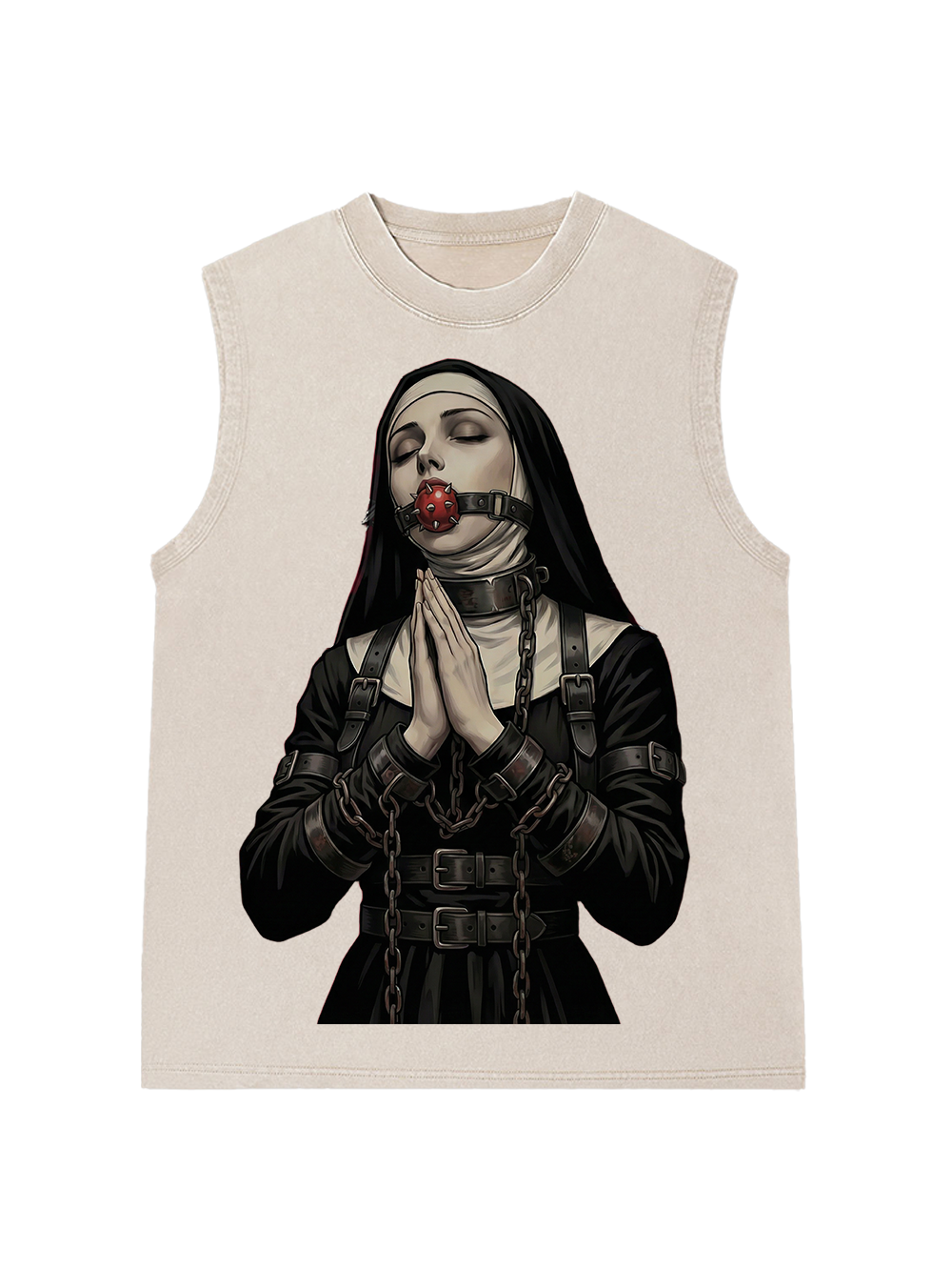 Chain-bound SM nun Washed Tank Top