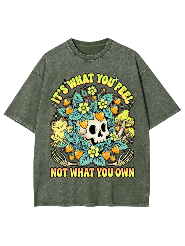 IT’S WHAT YOU FEEL,NOT WHAT YOU OWN Washed Tshirt